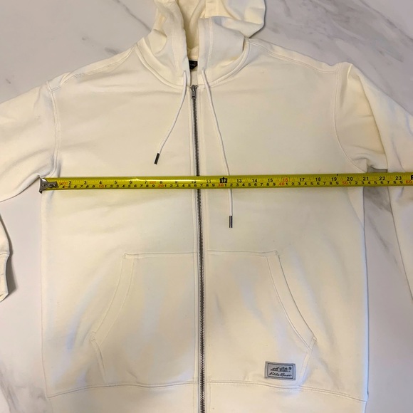 Eddie Bauer Women’s Cream Zip Adjustable Hood Soft Cotton/Poly Sweatshirt Sz M - Picture 6 of 9